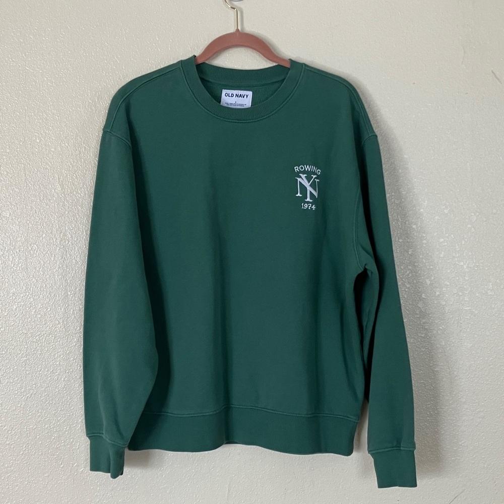 Old Navy Green NY Rowing Crewneck Sweatshirt, L